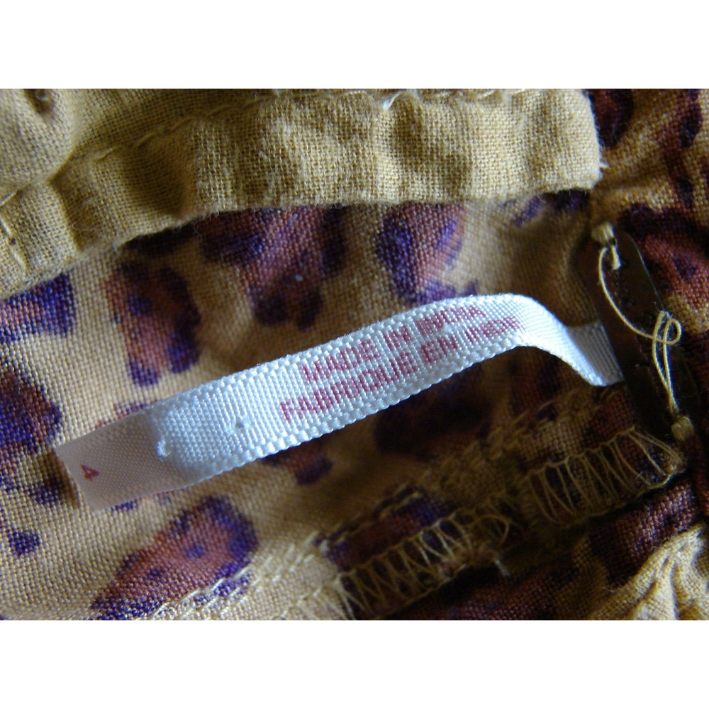 Free People Bennie Leopard Print Wide Leg Button Fly Pants Size 4 Casual Office - Picture 8 of 14